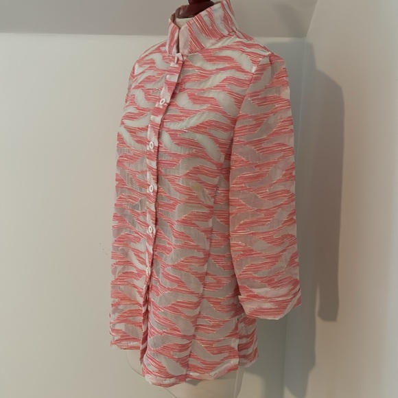 Carlisle white and pink blouse/over shirt size 8 - Picture 2 of 9